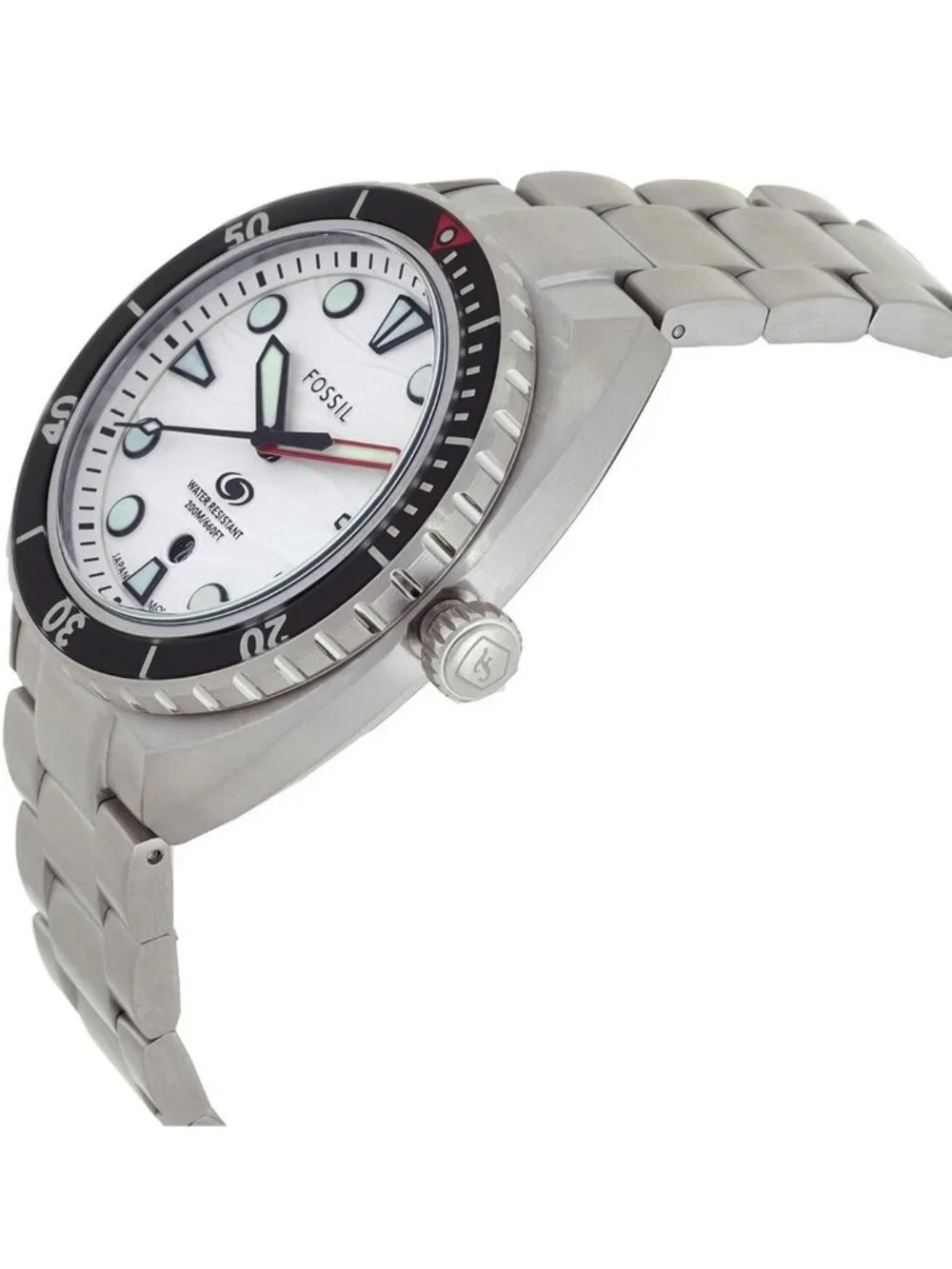 NWT Fossil Breaker Quartz White Dial Men's Watch